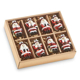 2" Box of Mini Santa Glass Ornaments
