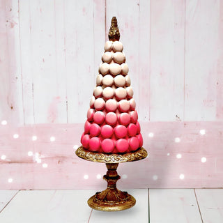 Pink Macaron Tree with Gold Base | December Diamonds