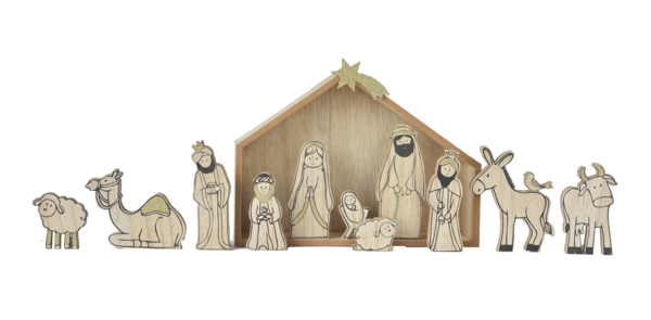 Wood Grain Nativity Set (12 pc.)