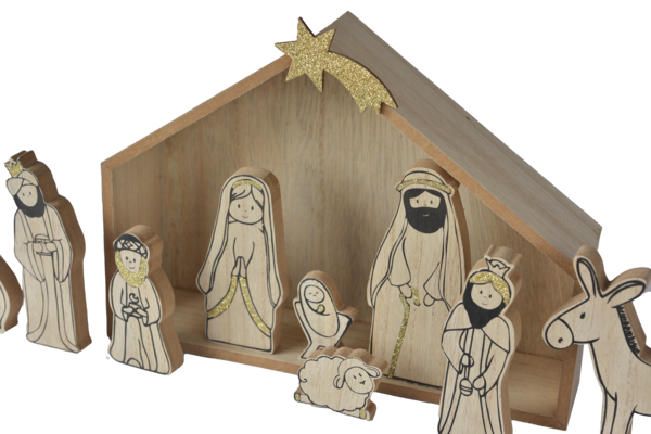 Wood Grain Nativity Set (12 pc.)