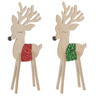 Tinsel Wrapped Deer Figurines