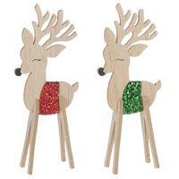 Tinsel Wrapped Deer Figurines