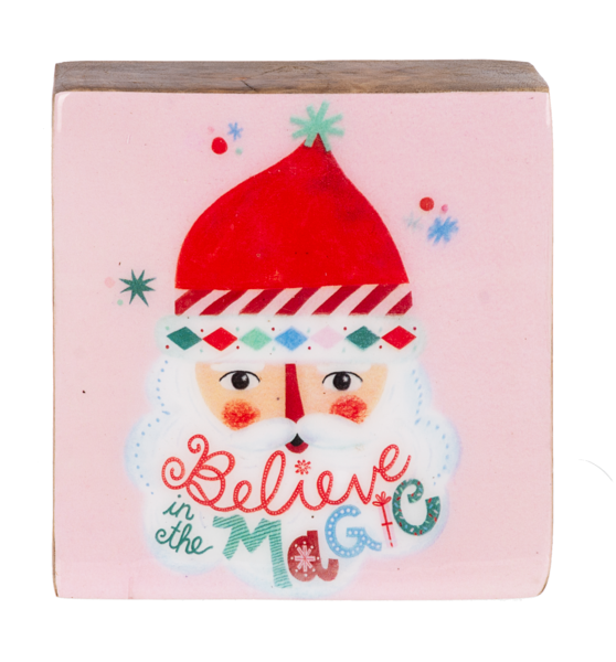 Whimsy Joyful Holiday Wooden Message Block