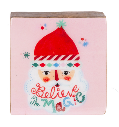 Whimsy Joyful Holiday Wooden Message Block