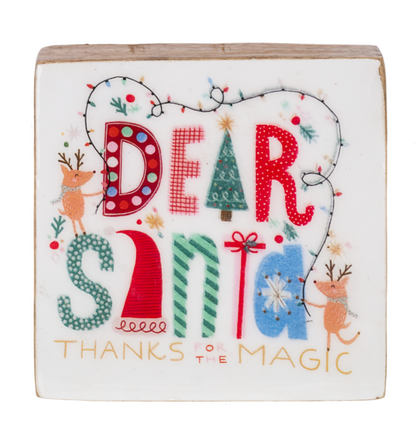 Whimsy Joyful Holiday Wooden Message Block