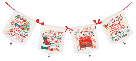 Whimsy Holiday Message Pennant Garland