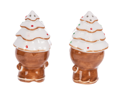 Gingerbread Couple w/Tree Hat Salt & Pepper Shaker Set (2 pc. set)