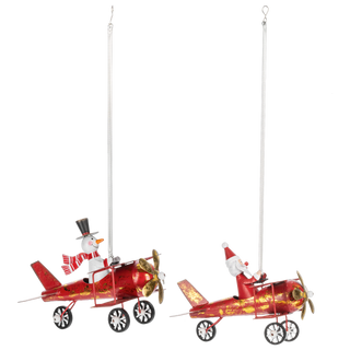 Flying Santa / Snowman Ornament