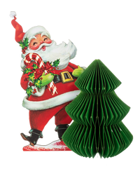 Honeycomb Santa with Tree Figure