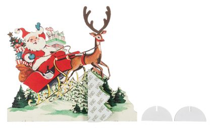 Honeycomb Santa with Sleigh Figure | Vintage Inspired