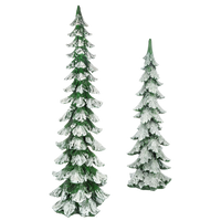 Snowy Pine Tree Figure | Set of 2