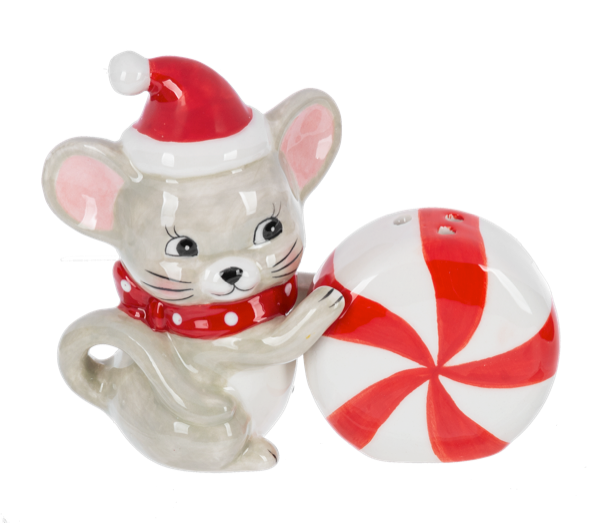 Mouse with Peppermint | Salt and Pepper Shaker Set (2 pc. set)