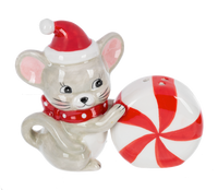 Mouse with Peppermint | Salt and Pepper Shaker Set (2 pc. set)