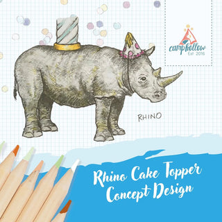 Rhino Porcelain Cake Topper