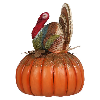 Traditional Turkey On Pumpkin  | Bethany Lowe
