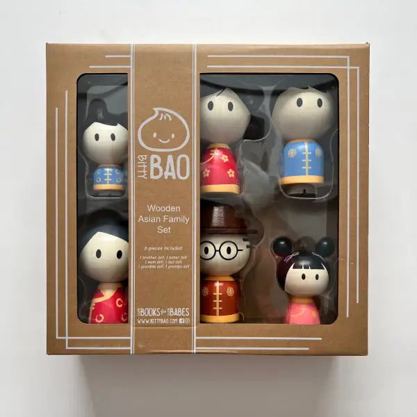 Wooden Asian Family Set