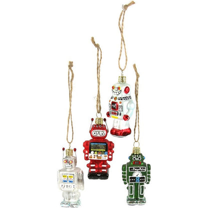Tiny Glass Robot Ornament