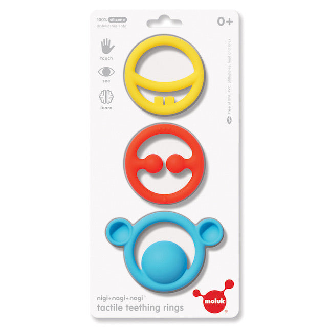 Nigi Nagi Nogi Tactile Teething Rings Primary Colors