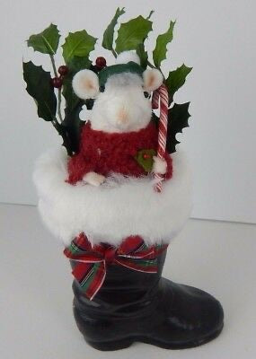 Holiday Mouse in Santa Boot - bcmou3