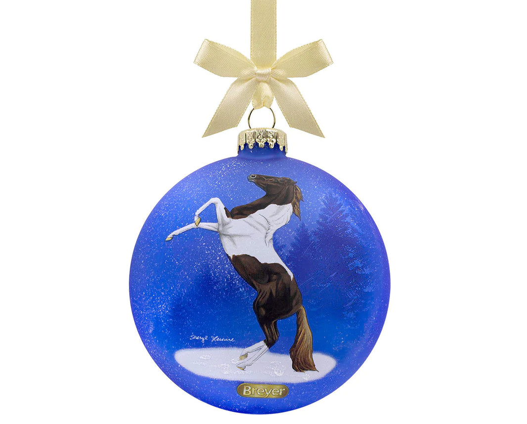 Breyer Artist Signature Glass Ornament Pinto