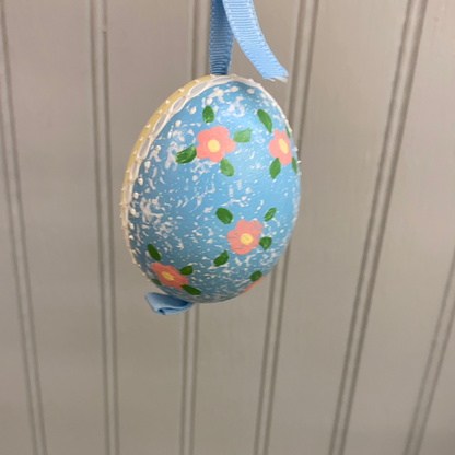 Austrian Hand Painted Egg - Bunny In Pink Dress