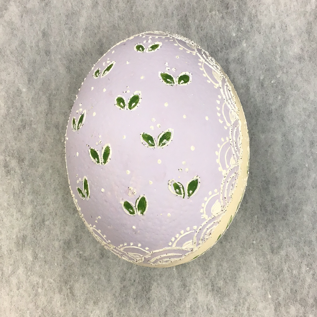 Hand Painted Easter Bunny Ostrich Egg
