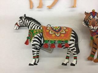 C&F Tin Boho Circus Animal Ornaments Assorted