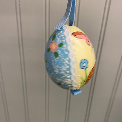 Austrian Hand Painted Egg - Bunny In Pink Dress