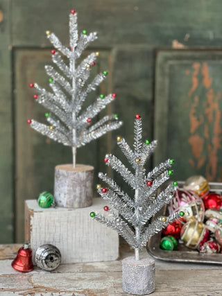 Snazzy Silver Tinsel Christmas Tree