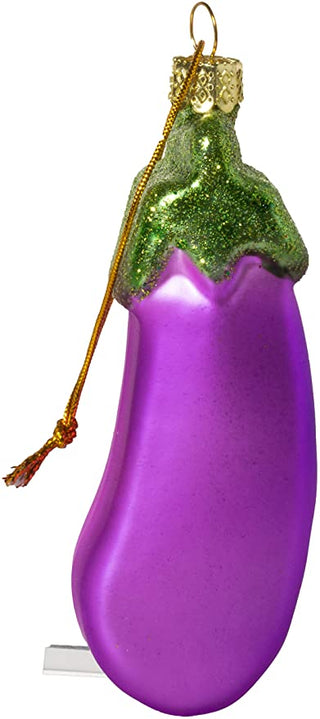 Eggplant Emoji Christmas Holiday Ornament
