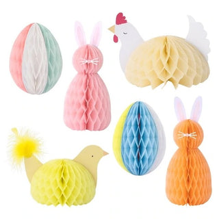 Easter Honeycomb Decorations (set of 6)