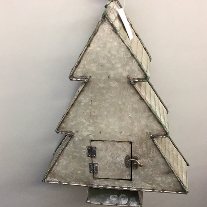 Metal Pine Tree Hanging Birdhouse
