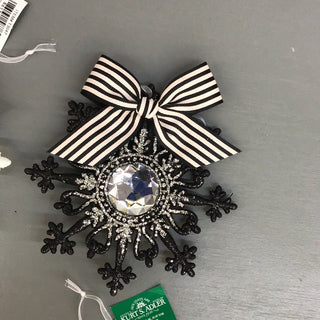 Kurt Adler Black and White Snowflake Ornament Assorted
