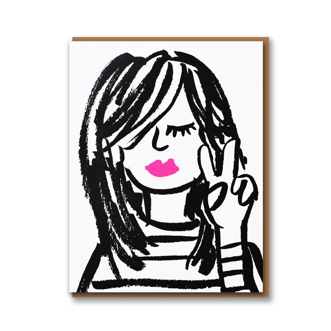 Peace Cool Girl Card
