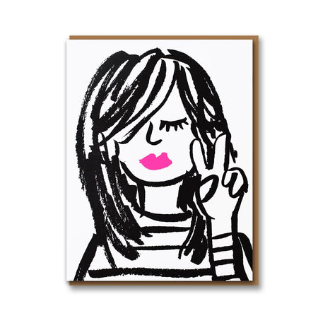 Peace Cool Girl Card