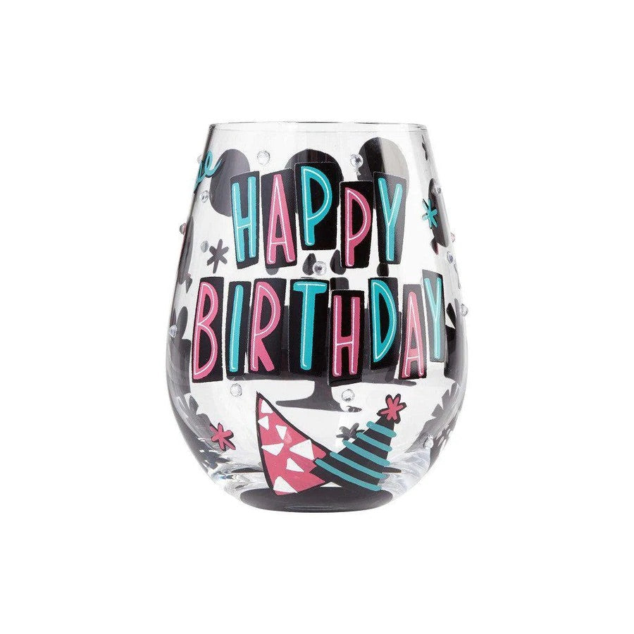 Happy Birthday Glass