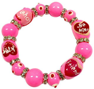 Hand Painted Hot Pink Bracelet