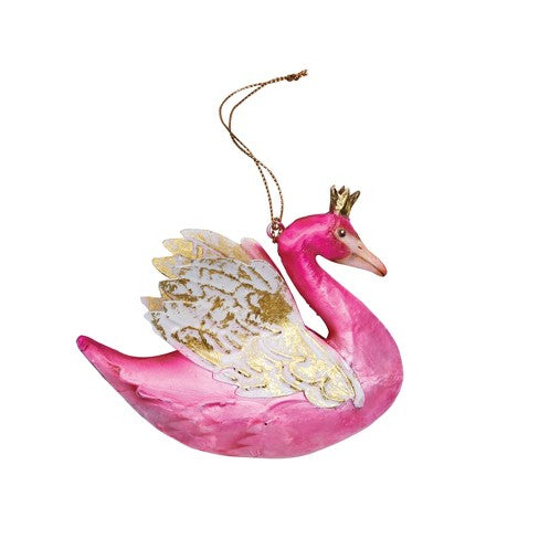 Pink Swan Queen Tin Ornament