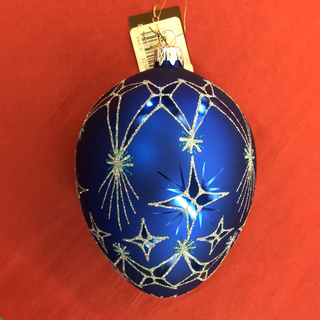 Thomas Glenn Royal Blue Star Egg Ornament