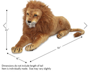 Lifelike Lion Plush Large
