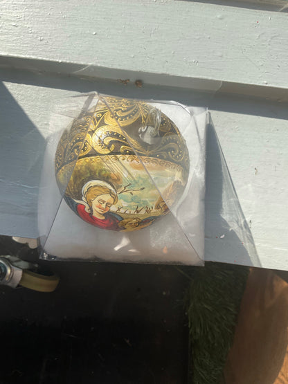 Peter Seasons Holy Family Blown Glass Ornament