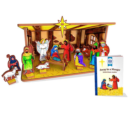 Away in a Manger Nativity Book and Play Set