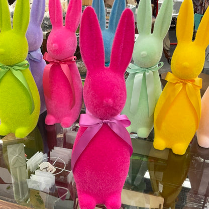 Medium Flocked Pastel Button Nose Bunny