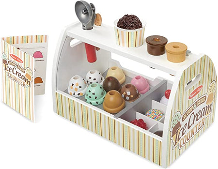 Wooden Scoop and Serve Ice Cream Counter
