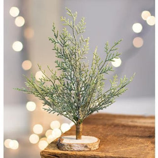 8” Faux Frosted Cypress Christmas Tree