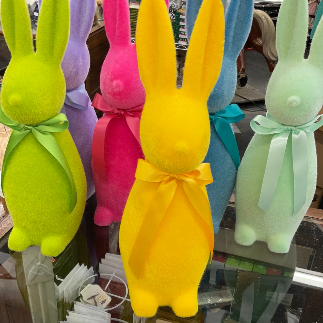 Medium Flocked Pastel Button Nose Bunny