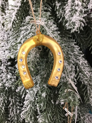 Gold/Silver Blown Glass Horseshoe Ornament