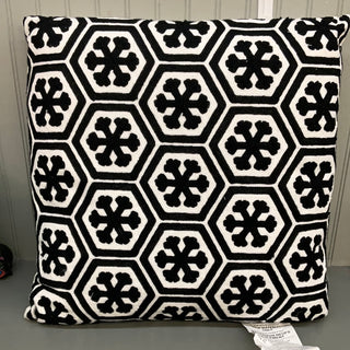 Melrose Black and White Snowflake Pillow