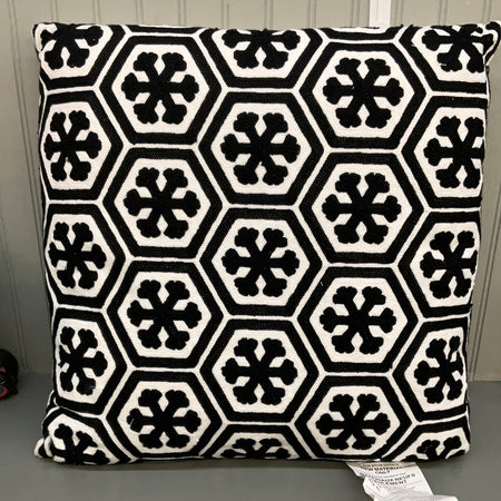 Melrose Black and White Snowflake Pillow