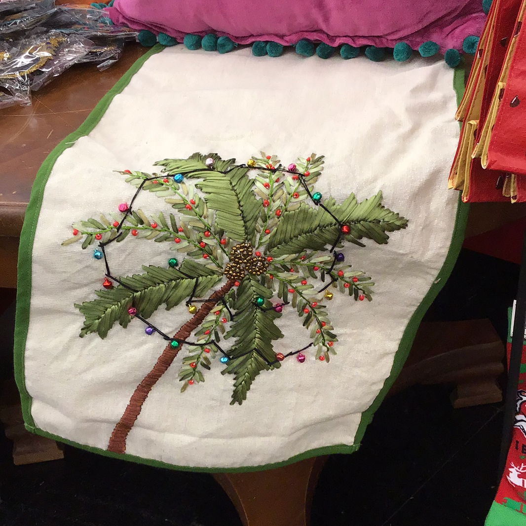 Palm Tree Christmas Table Runner